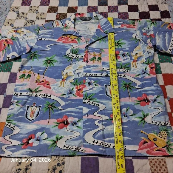 Vintage 90s Le Tigre Hawaiian Beach Surf Shirt Size Large Aloha Tropical - Picture 3 of 7